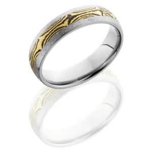 Lashbrook 6D13-M18KYSH Stone Titanium Mokume Gane Wedding Ring or Band