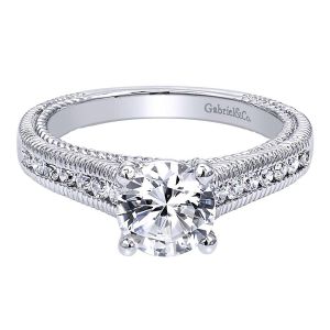 Gabriel 14 Karat Contemporary Engagement Ring ER10122W44JJ