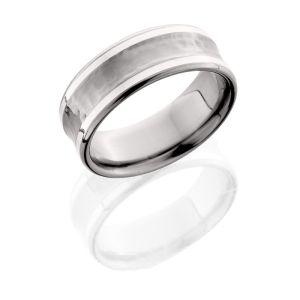 Lashbrook 8CB21/SS HAMMER-POLISH Titanium Wedding Ring or Band