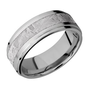 Lashbrook 8FGE14/METEORITE Titanium Wedding Ring or Band