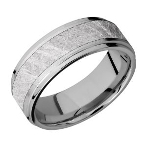 Lashbrook 8FGE15/METEORITE Titanium Wedding Ring or Band