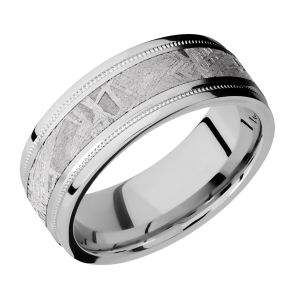Lashbrook 8FGEW2UMIL14/METEORITE Titanium Wedding Ring or Band