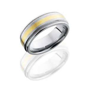 Lashbrook 8REF12-14KY2UMIL Satin-Polish Titanium Wedding Ring or Band