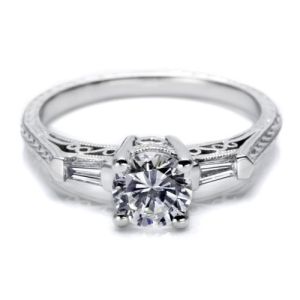 Tacori Platinum Hand Engraved Engagement Ring HT2201