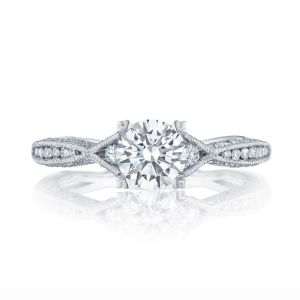 2645RD612 Platinum Tacori Classic Crescent Engagement Ring