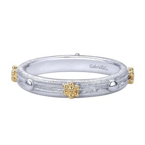 Gabriel Fashion Silver / 18 Karat Two-Tone Stackable Stackable Ladies' Ring LR5935-5MYJJJ