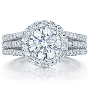 HT2551RD75 Platinum Tacori Petite Crescent Engagement Ring