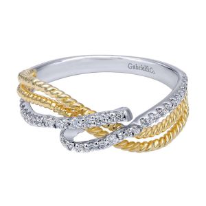 Gabriel Fashion 14 Karat Two-Tone Braided Ladies' Ring LR5441M45JJ