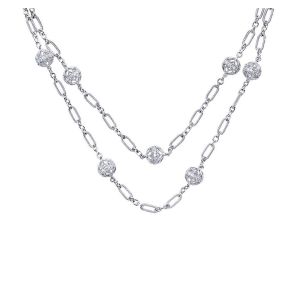Gabriel Fashion 14 Karat Roaring 20's Diamond By The Yard Necklace NK1360W45JJ