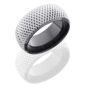 Lashbrook Z10DB-KNURL Polish Zirconium Wedding Ring or Band