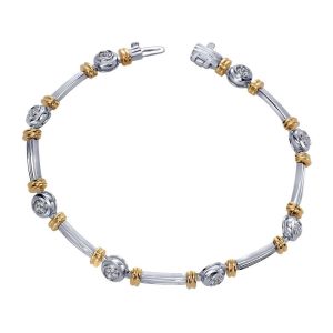 Gabriel Fashion 14 Karat Two-Tone Modern Tennis Bracelet TB1204M45JJ