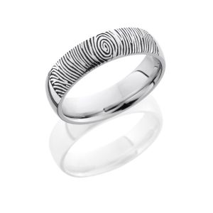 Lashbrook 14KW6D/LCVFINGERPRINT2 POLISH Precious Metal Wedding Ring or Band