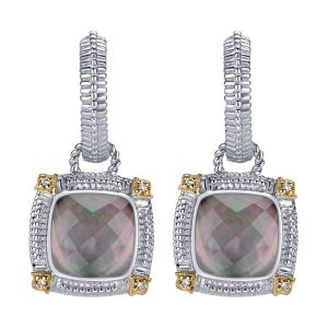 Gabriel Fashion Silver / 18 Karat Two-Tone Roman Drop Earrings EG10815MY5XB