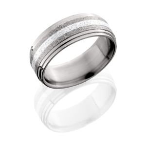 Lashbrook 8F2S12/SS STONE-POLISH Titanium Wedding Ring or Band