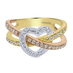 Gabriel Fashion 14 Karat Multi-Tone Eternal Love Ladies' Ring LR4453G44JJ