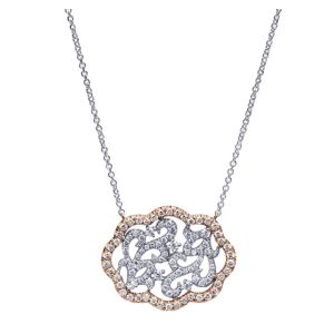 Gabriel Fashion 14 Karat Two-Tone Lace Necklace NK4188T44JJ