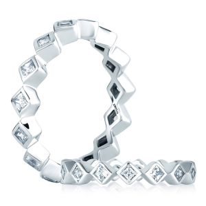 A.JAFFE Metropolitan Collection Platinum Diamond Wedding Ring WR0859 / 73
