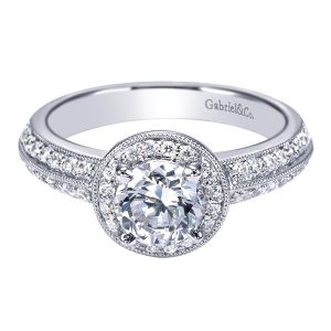 Gabriel Platinum  Contemporary Engagement Ring ER3914PT3JJ