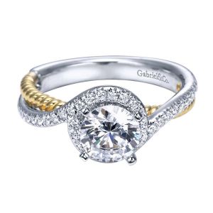 Gabriel 14 Karat Contemporary Engagement Ring ER5362W44JJ