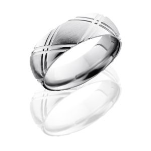 Lashbrook CC7DDoubleX Satin-Polish Cobalt Chrome Wedding Ring or Band