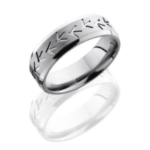 Lashbrook 7BTURKEYTRACK Satin-Polish Titanium Wedding Ring or Band