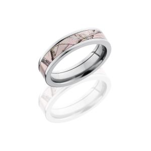 Lashbrook CAMO5F14-PINKRTAP POLISH Camo Wedding Ring or Band