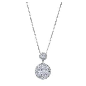 Gabriel Fashion 14 Karat Clustered Diamonds Necklace NK3871W44JJ