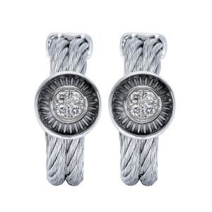 Gabriel Fashion Silver Two-Tone Huggies Huggie Earrings EG11443MX5JJ
