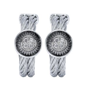 Gabriel Fashion Silver Two-Tone Huggies Huggie Earrings EG11443MX5JJ
