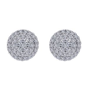 Gabriel Fashion 14 Karat Clustered Diamonds Stud Earrings EG12226W45JJ