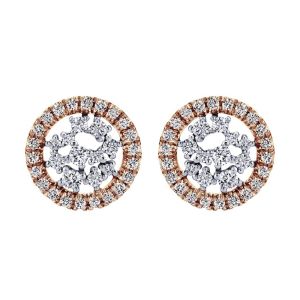Gabriel Fashion 14 Karat Two-Tone Lusso Diamond Stud Earrings EG12624T45JJ