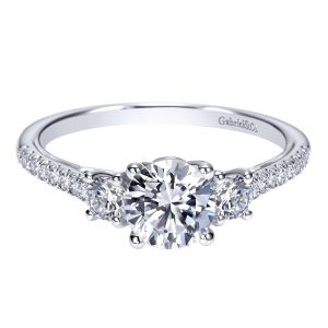 Gabriel 14 Karat Contemporary Engagement Ring ER98558W44JJ