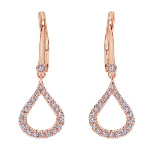 Gabriel Fashion 14 Karat Lusso Diamond Drop Earrings EG12201K45JJ