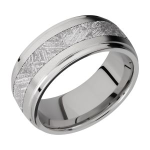 Lashbrook 9DGE14/METEORITE Titanium Wedding Ring or Band