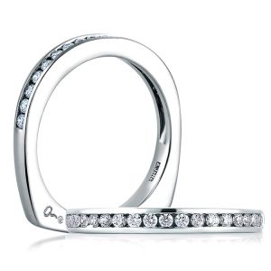 A.JAFFE Signature Platinum Diamond Wedding Ring MRS233 / 27