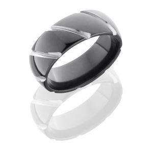Lashbrook Z8D-STripe Polish Zirconium Wedding Ring or Band