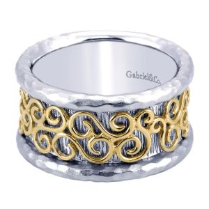 Gabriel Fashion Silver / 18 Karat Two-Tone Mediterranean Ladies' Ring LR6122MYJJJ