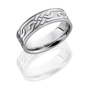 Lashbrook CC7FCelticLoopU Bead-Polish Cobalt Chrome Wedding Ring or Band