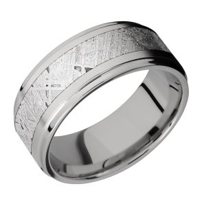 Lashbrook 9FGE15/METEORITE Titanium Wedding Ring or Band