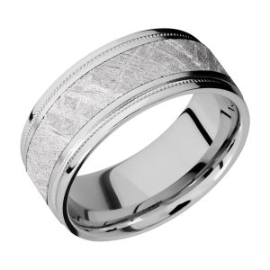 Lashbrook 9FGEW2UMIL15/METEORITE Titanium Wedding Ring or Band