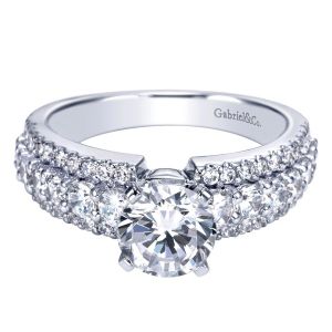 Gabriel 14 Karat Contemporary Engagement Ring ER5260W44JJ