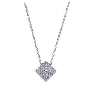 Gabriel Fashion 14 Karat Clustered Diamonds Necklace NK4157W45JJ