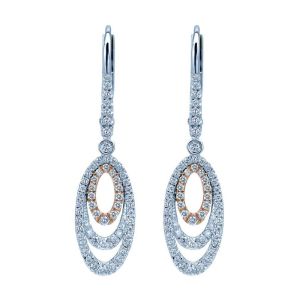 Gabriel Fashion 14 Karat Two-Tone Lusso Diamond Drop Earrings EG12231T45JJ