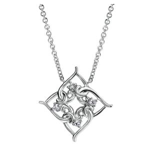 Gabriel Fashion Silver Blossoming Heart Necklace NK3970SVJWS