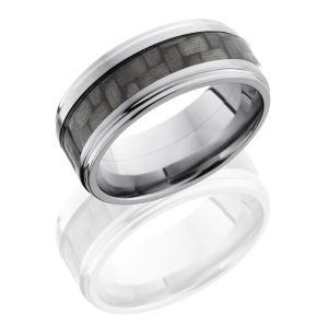 Lashbrook C9FGE14-CF Polish Titanium Carbon Fiber Wedding Ring or Band