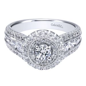 Gabriel 14 Karat Contemporary Engagement Ring ER910164W44JJ