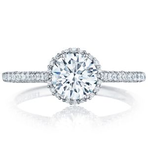 HT254715RD65 Platinum Tacori Petite Crescent Engagement Ring
