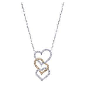Gabriel Fashion 14 Karat Two-Tone Eternal Love Heart Necklace NK855M44JJ