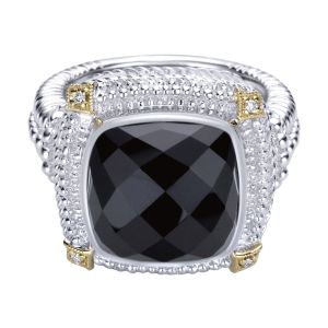 Gabriel Fashion Silver / 18 Karat Two-Tone Roman Ladies' Ring LR5510MY5XO