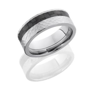 Lashbrook C8F13OC/CF HAMMER Titanium Wedding Ring or Band